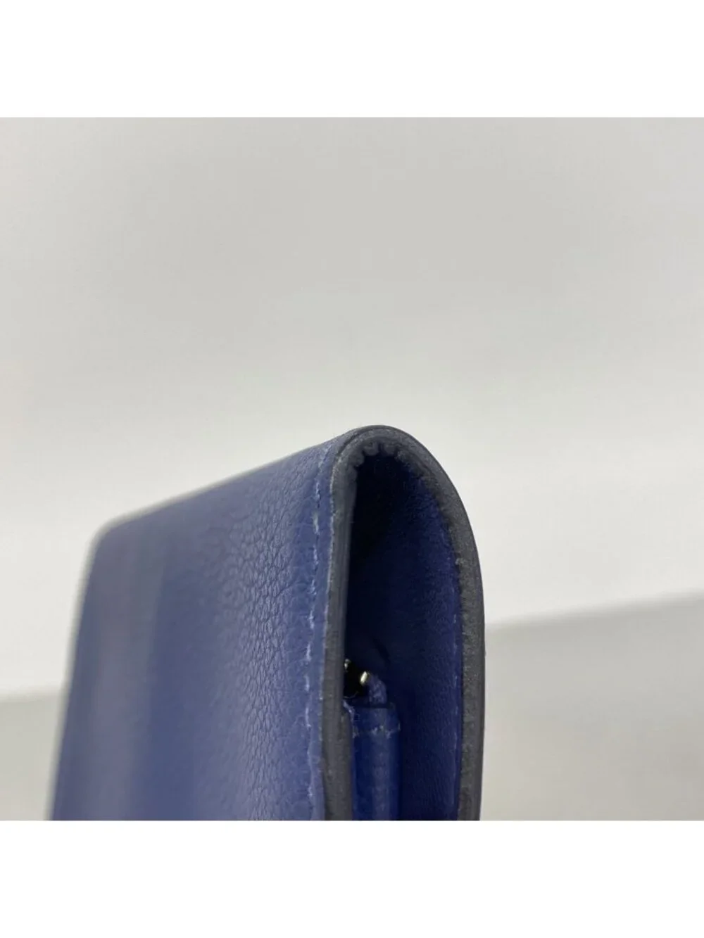 Hermes Coin Purse Dogon Compact Ever Color Blue Brighton Silver
